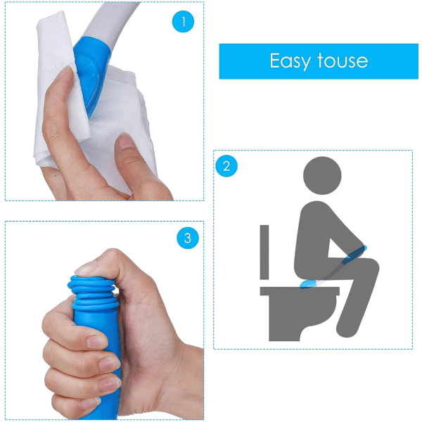 Grips Toalettpapper eller förfuktat, hopfällbart toalettrör med självavtorkning, perfekt dagligt badrumshjälp för begränsad