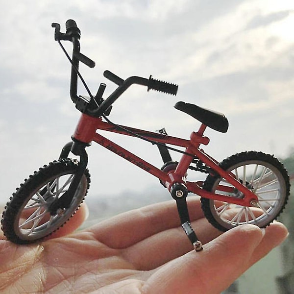 Alloy Mini Finger Bike Sykkel BMX Barn Leke Barn Gutter Finger Scooter Nyhet Spøk Racing Leke Fingerboard Brinquedos Gave Blå