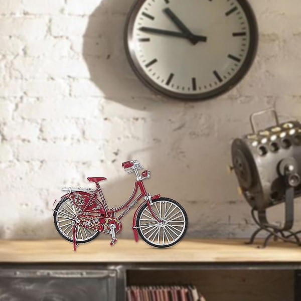 Mini fingermodell sykkel miniatyr metall finger sykkel leke mini sykkel modell kake topper fest dekorasjon leke sykkel bursdagsgave Rød