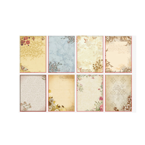 80 stk Vintage Papirvarer Blomster Skrivepapir Matchende Konvolutter Sett for Håndskrift Brev, Assorterte Farger