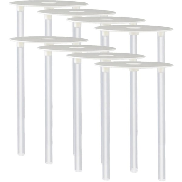 8 Set Cake Tier Stacking Kit Lagerad Kakseparatorplattor Kakstödstavar Lagerad KaktillbehörW White 23X20CM