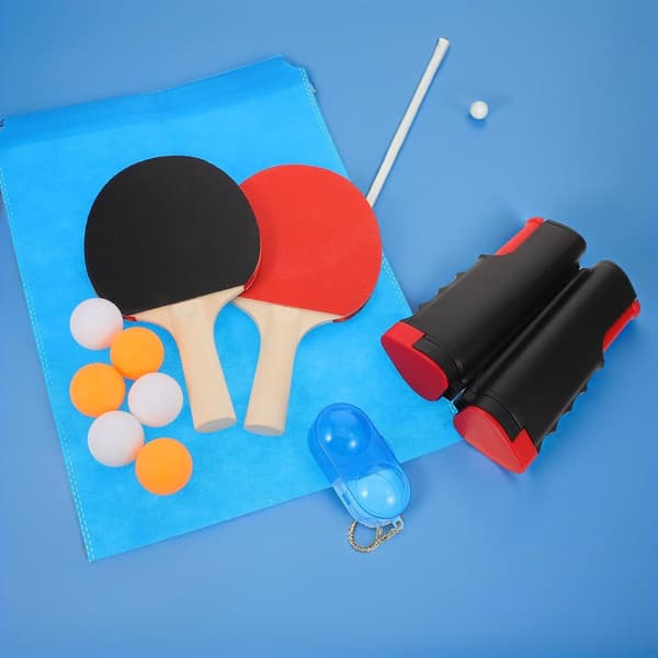 Portable Table Tennis Net with Retractable Design for Indoor Training - PU Net Table Tennis Equipment
