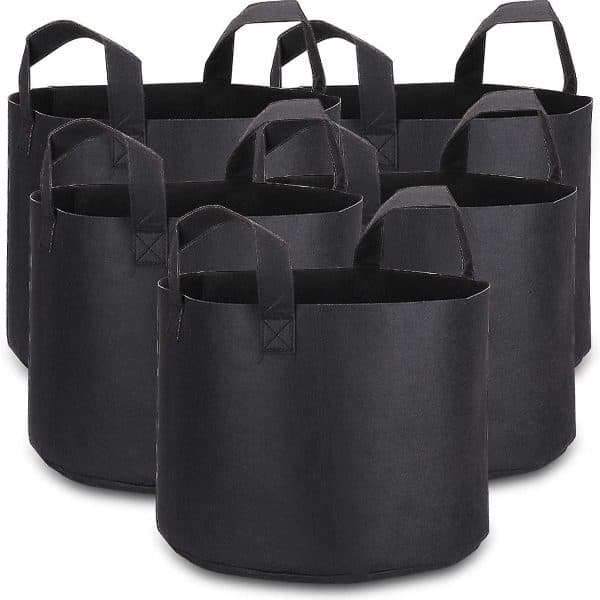 Gallon Grow Bag with Plant Labels, 5-pack, Durable Fabric (bt)