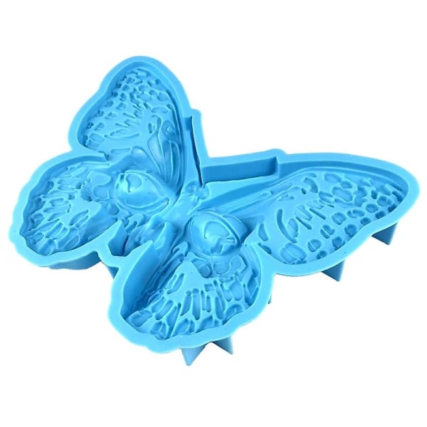 BlueHalf Stereo Butterfly Skull Veggdekor Epoxy Mold Diy Pendant Blå