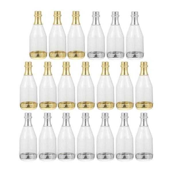 20 st Godisbuffébehållare Mini champagneflaskor Bröllopsgodisbox Godisburkar Ca Golden Silver 11.5X4X4CM