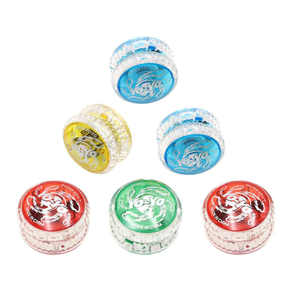 6 kpl Leikkikalu Taapero Vastareagoiva Yoyo Transaxle Yoyo Valoisa Led Yoyo Kylmät Yoyot Automaattinen Palautus YoyoRand Random Color 5.5X5.5X2.8CM
