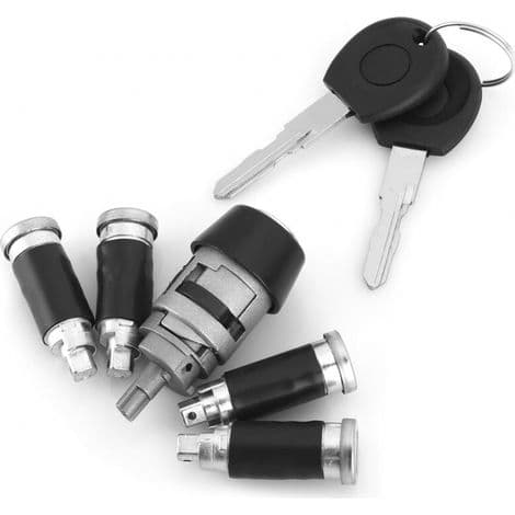 Ignition/Door Lock Set, Ignition Lock Cylinder and Key for Transporter T4 Caravelle 1990-2003 357905855B