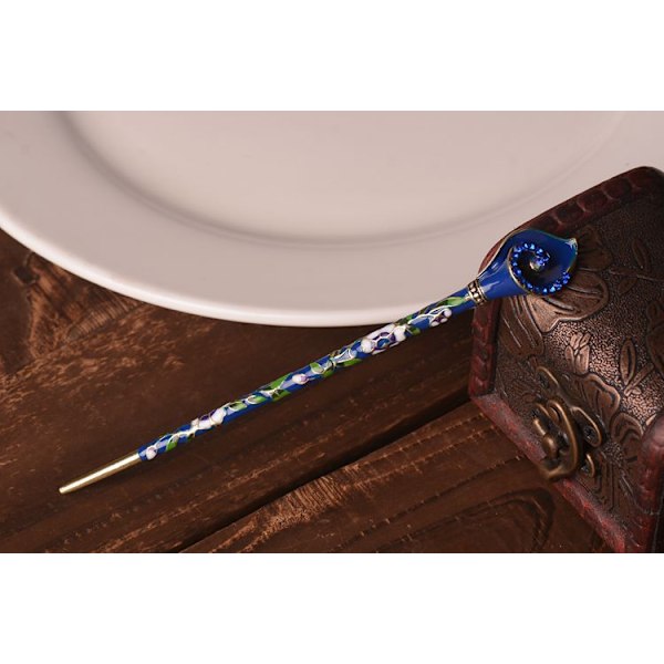 Blått Landskap Hårnål Hårpinnar Strass Handgjord Hårsticka Hårklämma modern hårnål (15cm)