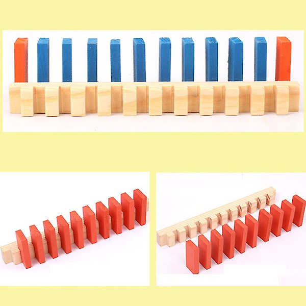 120 Stycken/Set Regnbågsdominoer Spel Byggklossar Pussel Träleksaker Tidig Inlärning Dominoer Pedagogisk Leksak Present till Barn 10 Stycken Tillbehör