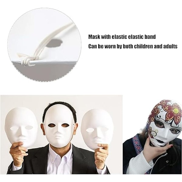 5 st DIY Vita Pappersmask Pulp Tom Handmålad Mask Personlighet Kreativ Fri Design Vit Mask - Maskerad, Cosplay, Dansfest