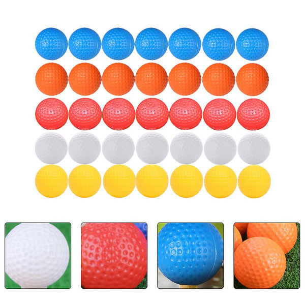 30 st Färgglada golfbollar Lättviktsbollar inomhusbollar Tåghjälpmedel Air Core-bollar Blandad färg4,1X4,1CM Assorted Color 4.1X4.1CM