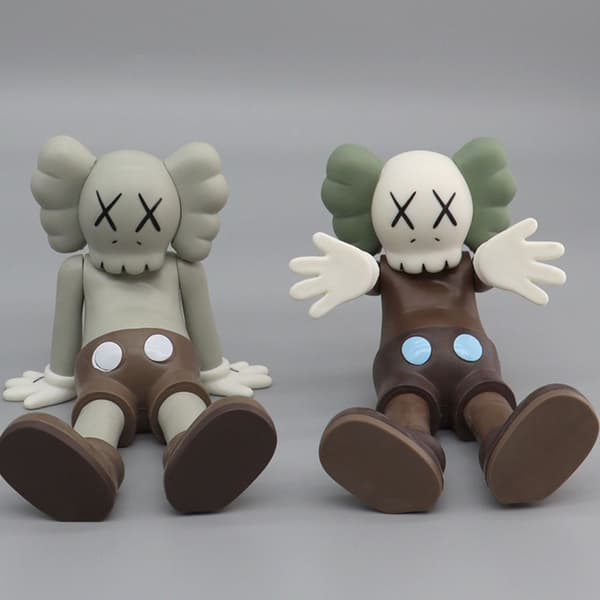 Kaws Figurer Dukke Actionfigur Model Anime Legetøj grå grey