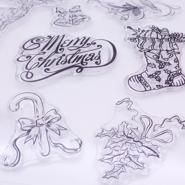 Merry Christmas Moose Silikon Klara stämplar DIY Scrapbook Prägling Album Dekoration Papper Kort Hantverk Klara stämplar