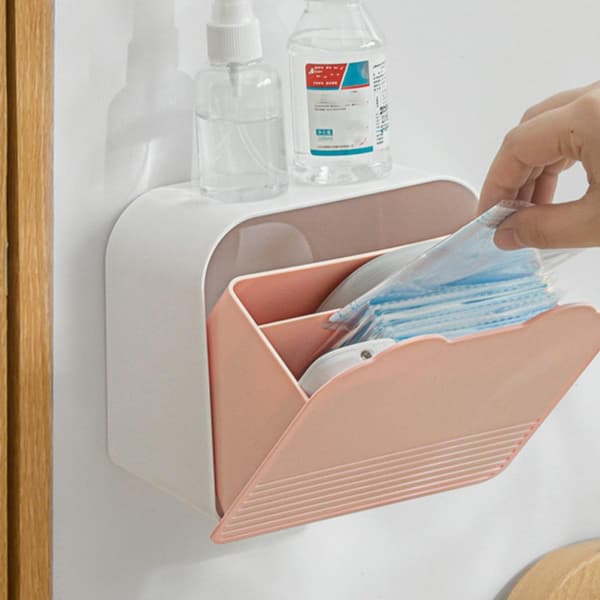 Storage Box with Snap Lid and Conveniently Sealed Lid, Wall-Mounted, Space-Saving, in PS Material
