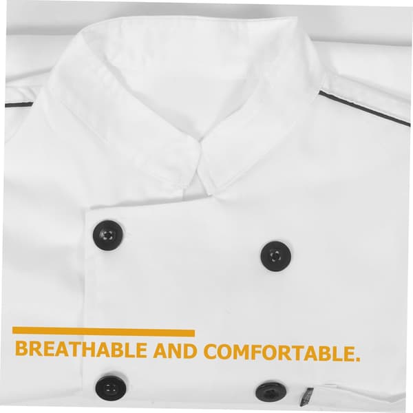 Chef Jacket Short Sleeve Breathable Cotton Kitchen Coat for Men Restaurant Uniform White Size M