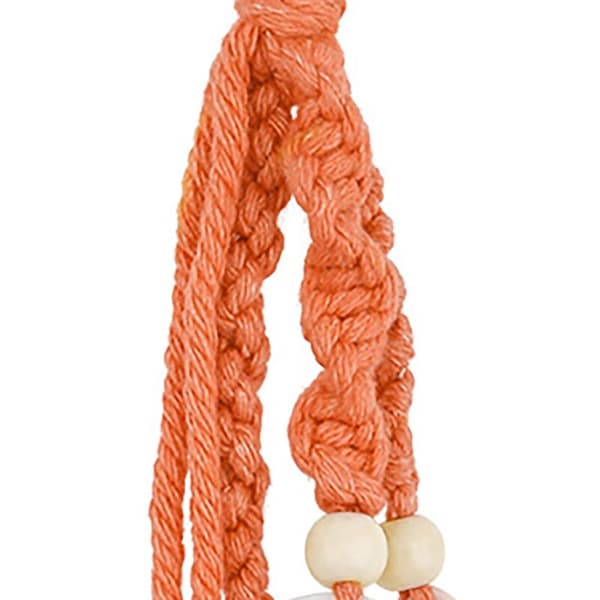 Boho Macrame Nøglering med Træperle og Skaller, Håndlavet Tilbehør til Håndtaskenøgler, Hvid