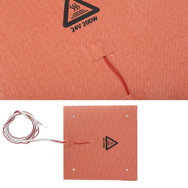 200W 24V 235*235mm High Temperature Resistant Silicone Heat Bed Heating Pad for 3D Printer