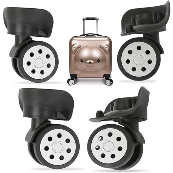 4PCS Suitcase Wheels, Replacement Swivel Wheels for Universal Suitcase, Swivel Suitcase Wheels Replacement Accessory, for Computer Travel Case