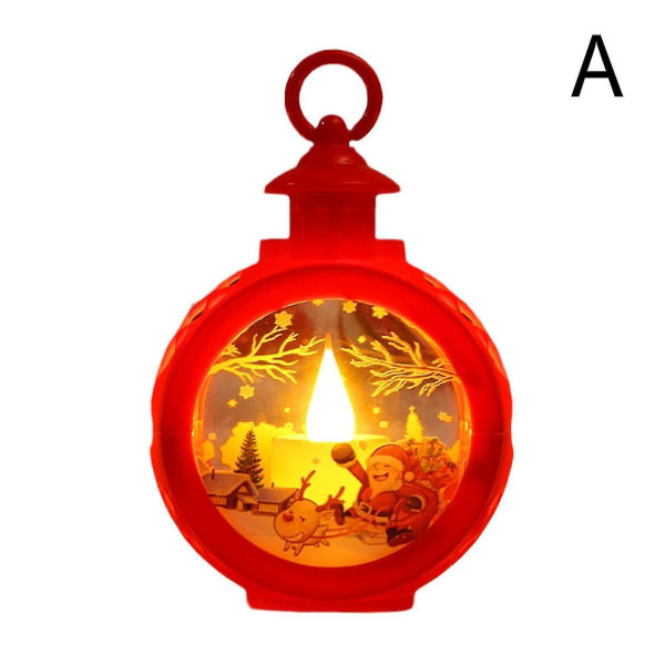 Christmas Led Light Up Lantern Xmas Santa Claus Bordlampe Ornament dekorasjon ;rød)(1stk)