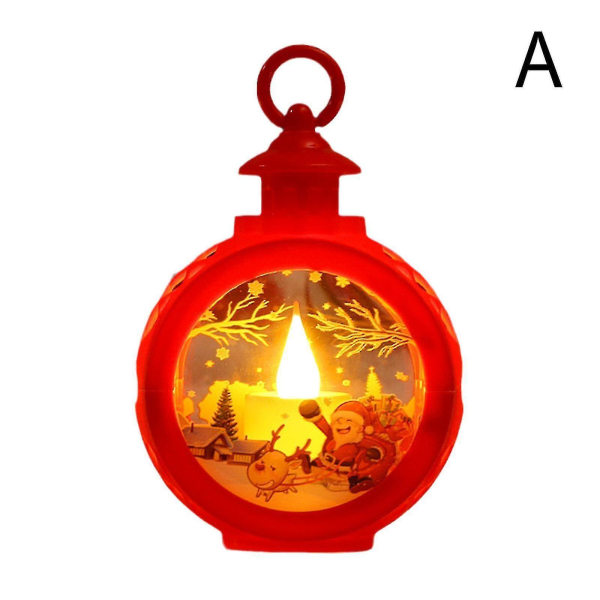 Julelys LED Lanterne Julemand Bordlampe Ornament Dekoration ;rød)(1stk)