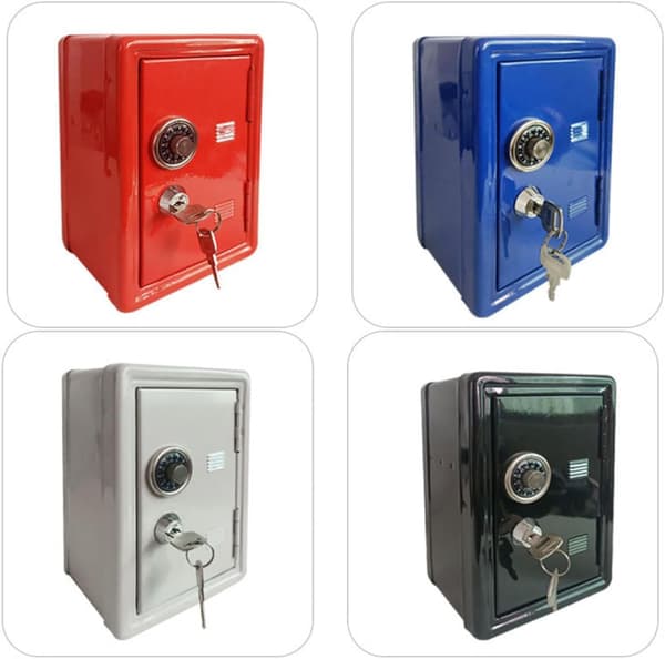 Mini safe sparegris rød, kompakt myntoppbevaringsbeholder