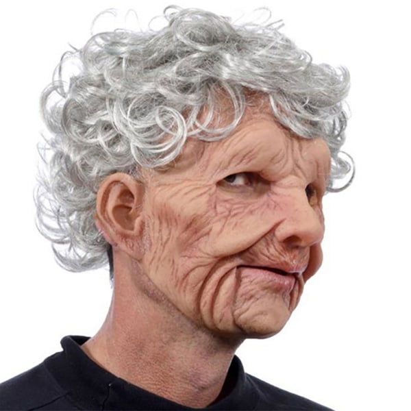Stil 2Halloween Old Man Latex Mask Røykende Bestemor Bestefar Hodeplagg Stil 2