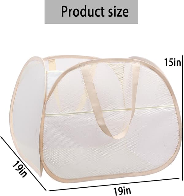 Pop-up Laundry Basket, Foldable Mesh Laundry Hamper, Collapsible Pop-up Laundry Basket