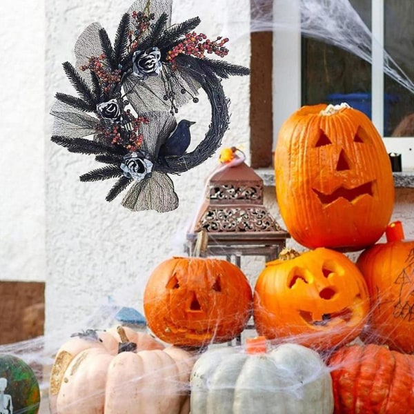 Halloween-krans Inngangsdør Veggkranspynt Høytidsfest Thanksgiving Vindusdør hengende hagedekorasjon