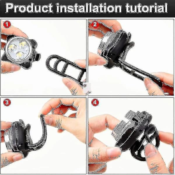 4-pack USB Uppladdningsbar Cykelbelysning Fram och Bak LED Cykel L...[HsSs]