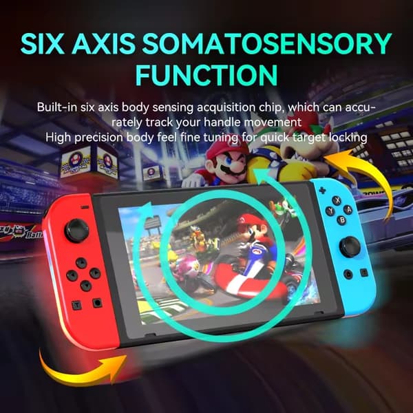 Blå Rød for Nintendo Switch Oled-kontroller med RGB-lys Venstre