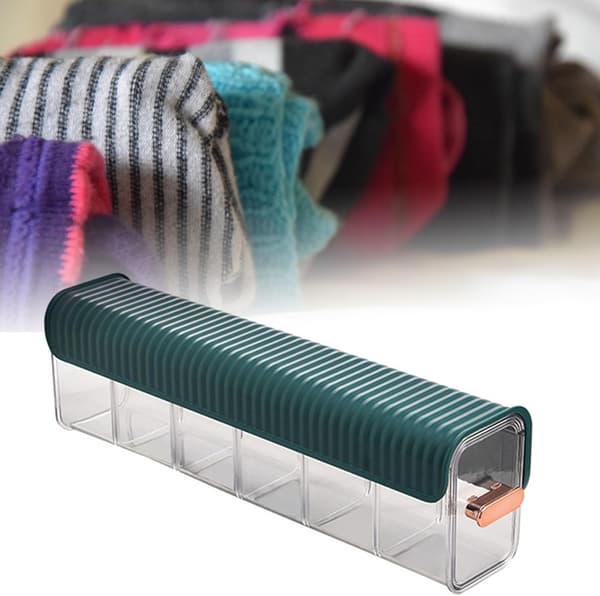 Wall Mounted Underwear Organizer, Dustproof Wall Mounted Drawer Storage Box, Removable Sock Divider (Black Green)