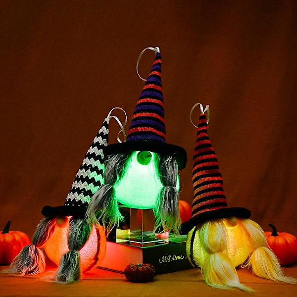 Halloween-tonttu riippuva koriste LED-valolla, käsintehty ruotsalainen Tomte, skandinaavinen tonttu puuhun, takkaan, koristeeksi