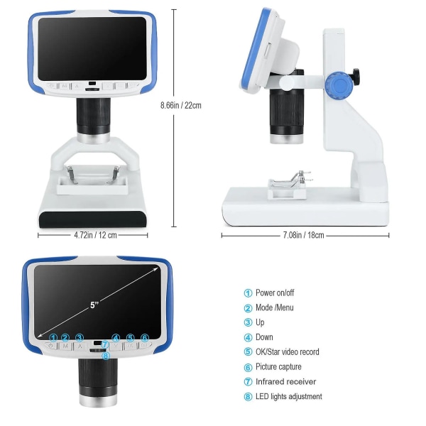 1080p digitaalinen mikroskooppi HD-anturilla USB mikroskooppi lasten ScientificBluelle Blue