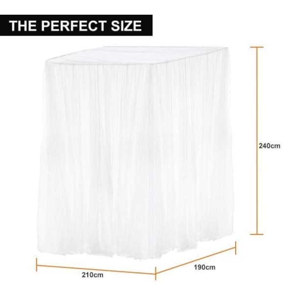 ZILONG Mosquito Net with Canopy for Single and Double Beds, 4 Open Sides 190*210*240cm Large Decorative Polyester Mosquito Net