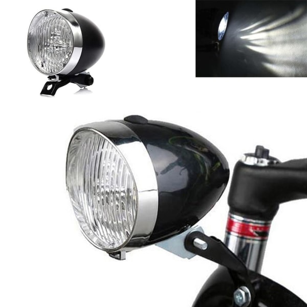 Lyst med klassisk sykkelhodelykt retro frontlykt Vintage sykkel LED-lampe Riding Sikkerhet Tåke Natthodelykt Tilbehør med bracke