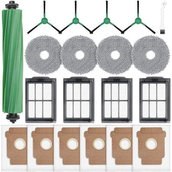 20 tillbehör iRobot Roomba Plus 405/505 Combo Robotdammsugare, 6 dammsugarpåsar 4 sidoborstar