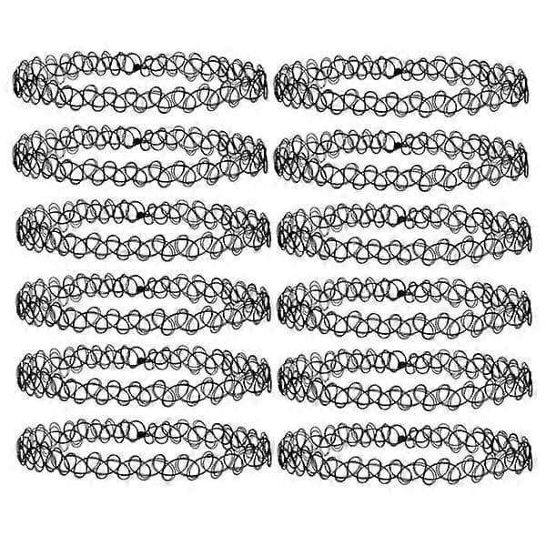 2-pak Choker Halskæde - One size Sort one size