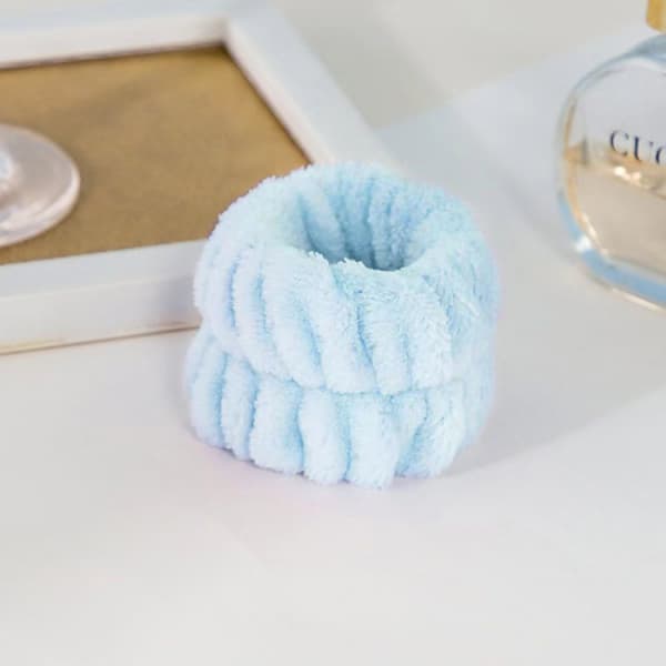 8 st handledsscrubbies för tvätt av ansikte, absorberande handled, blå