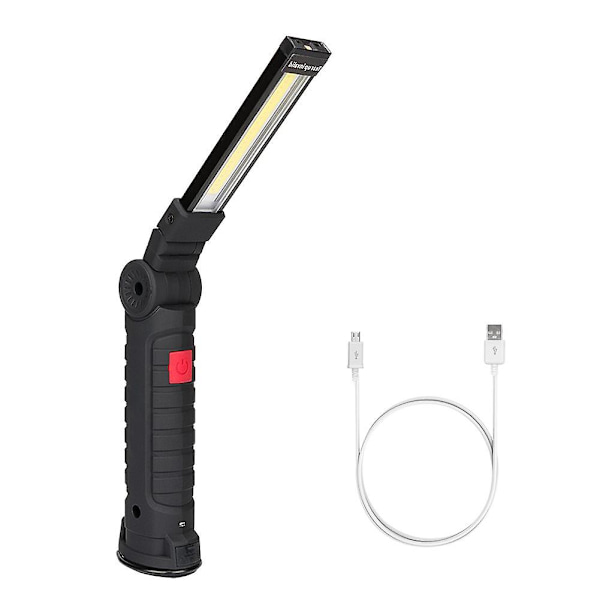 LED-arbetslampa, Laddningsbara Arbetslampor Med Magnetisk Bas 360° Rotering Och 5 Belysningslägen Ultra Ljus COB Ficklampa Inspektionslampa För Bil