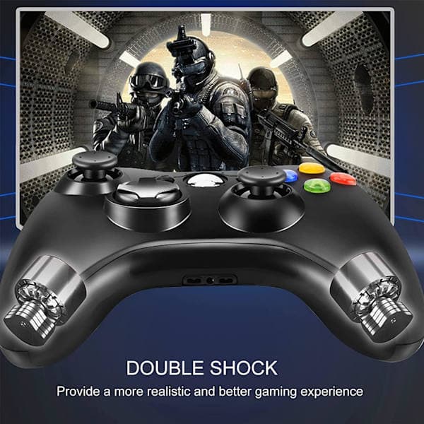 Xbox 360 Controller - USB Wired, Enhanced Dual Vibration, Ergonomic for Xbox 360/Slim & PC