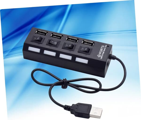 USB-hub 2.0 USB-adapter 4 uttak USB-splitter USB-enhetstilkobling