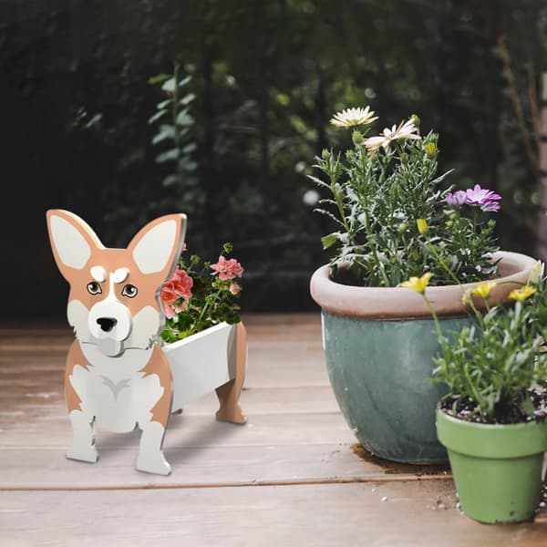 1 stk hagepynt hund blomsterpotte oppbevaring hagepynt