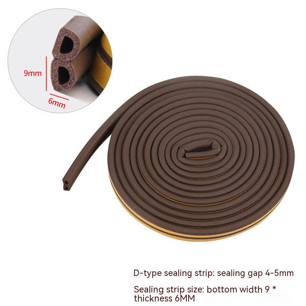 9*6mm Dobbelt Fleksibel Bunddørstætningsstribe Under Dørstætningslydisolering Dørstopstætningslydisolering Vejrstætningsstribe Vejrstætningsstribe 9*6mm