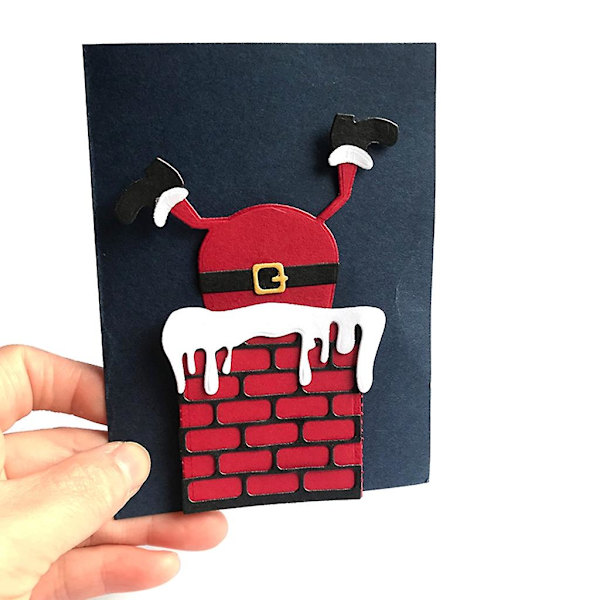 Jule 3D Stans Stanseskjærende Dør Scrapbooking Album Papir Kort Dør