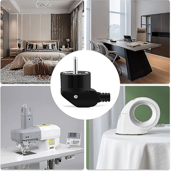 Schuko-pistoke kulmikas, 3 kpl, suojamaadoitettu pistoke taittumissuojalla, pistoke 250V (16A), virtapistoke kulmikas, ulkokäyttöön vedenpitävä, 8-10mm johdoille