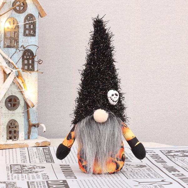 Halloween Gnome Doll Lepakko Luuranko Noitahattu Pehmokoristeet Lelupöydän sisustus
