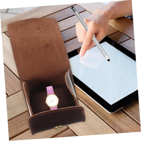 Watch Case Roll Organizer for Men, Durable PU Leather Watch Display Case Men's Watch Box