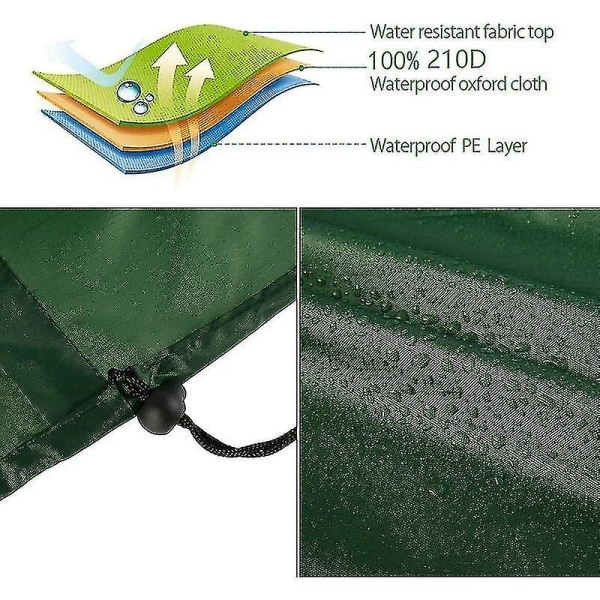 Sandkasse Dæksel 120x120 Cm Vandtæt Dæksel UV Beskyttelse 70% Beskyttelse Til Sandkasse Oxford Med Snøretræk, Grøn