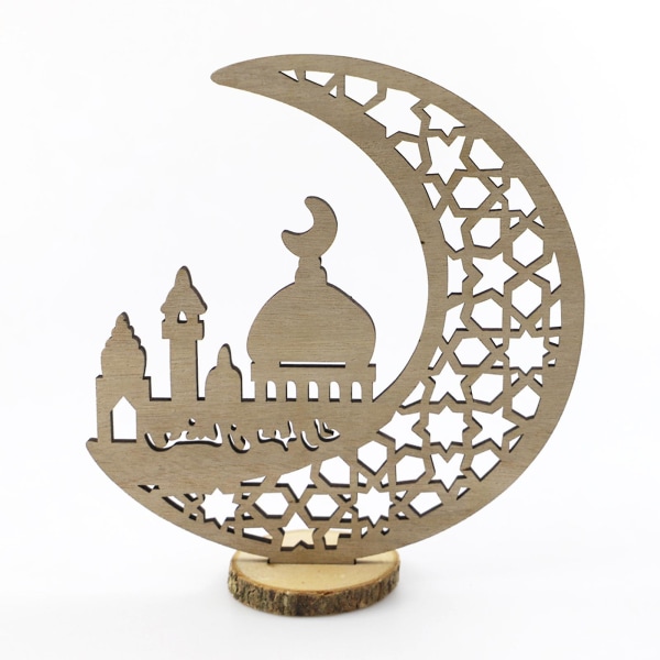 Stil 4 Trä Mubarak Ornament Månskära Mubarak Ornament Kareem Present Stil 4