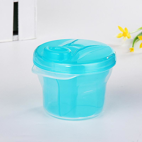 Blå Multifunktionell Plast 3-fackspulverkopp Liten Lagermjölklåda, Multifunktionell Liten Låda